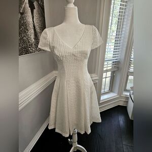 NWOT Nue by Shani white fit and flare dress size 2